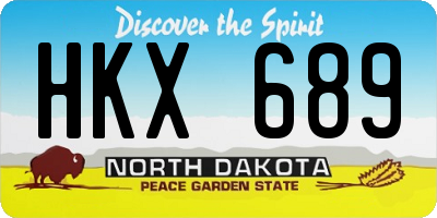 ND license plate HKX689