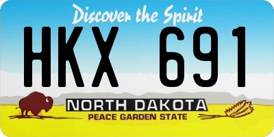 ND license plate HKX691