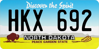 ND license plate HKX692