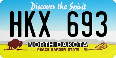 ND license plate HKX693