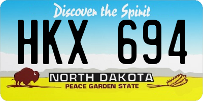 ND license plate HKX694