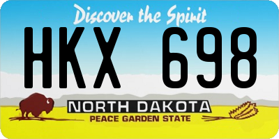 ND license plate HKX698