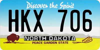 ND license plate HKX706