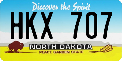 ND license plate HKX707