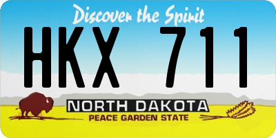 ND license plate HKX711