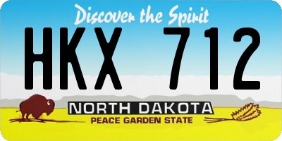 ND license plate HKX712