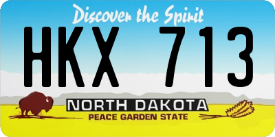ND license plate HKX713