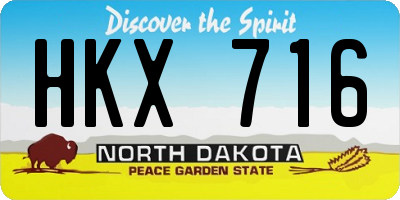 ND license plate HKX716