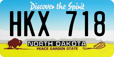 ND license plate HKX718