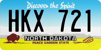 ND license plate HKX721