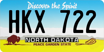 ND license plate HKX722