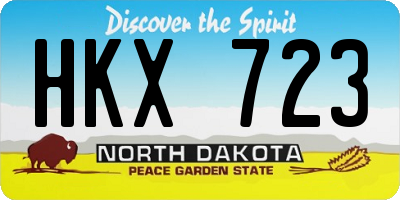 ND license plate HKX723