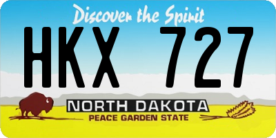 ND license plate HKX727