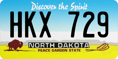 ND license plate HKX729