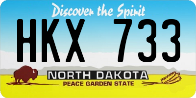 ND license plate HKX733