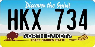 ND license plate HKX734