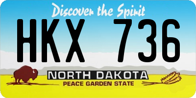 ND license plate HKX736