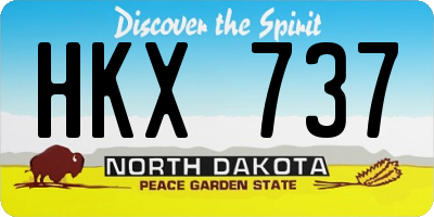 ND license plate HKX737