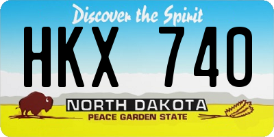 ND license plate HKX740