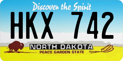 ND license plate HKX742