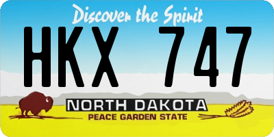 ND license plate HKX747