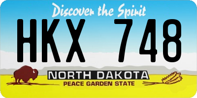 ND license plate HKX748