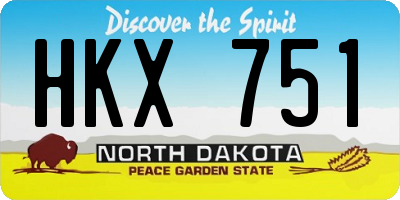 ND license plate HKX751