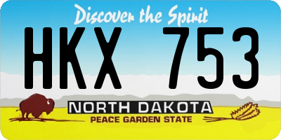 ND license plate HKX753