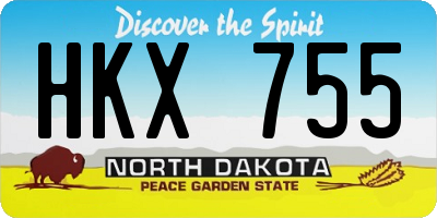 ND license plate HKX755