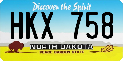 ND license plate HKX758