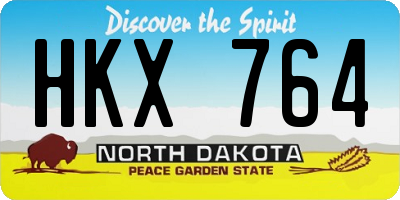 ND license plate HKX764