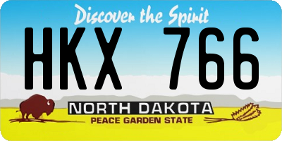 ND license plate HKX766