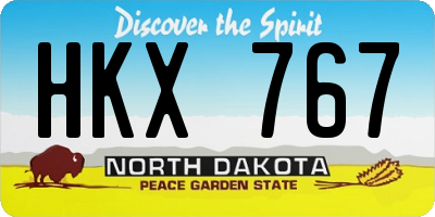 ND license plate HKX767