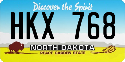 ND license plate HKX768