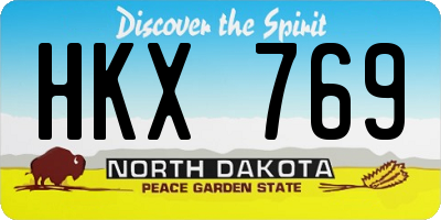 ND license plate HKX769