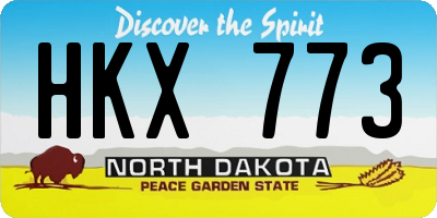 ND license plate HKX773