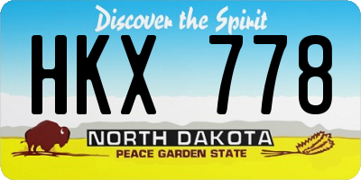 ND license plate HKX778