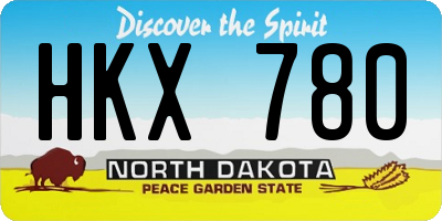 ND license plate HKX780