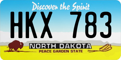 ND license plate HKX783