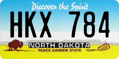ND license plate HKX784