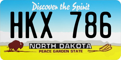 ND license plate HKX786