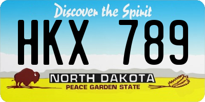 ND license plate HKX789