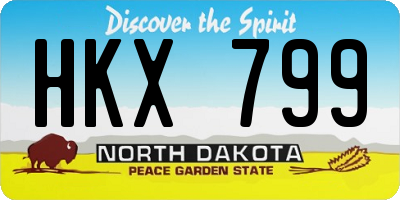 ND license plate HKX799