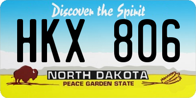 ND license plate HKX806