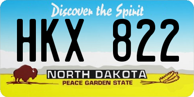 ND license plate HKX822