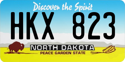 ND license plate HKX823