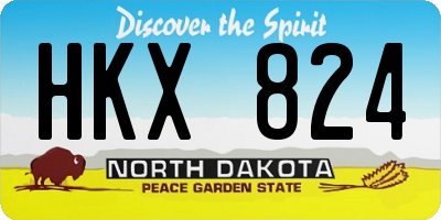 ND license plate HKX824