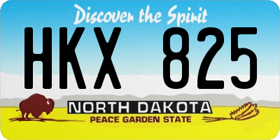 ND license plate HKX825