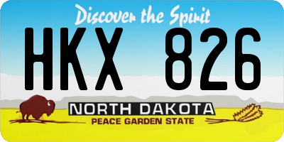 ND license plate HKX826