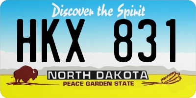 ND license plate HKX831